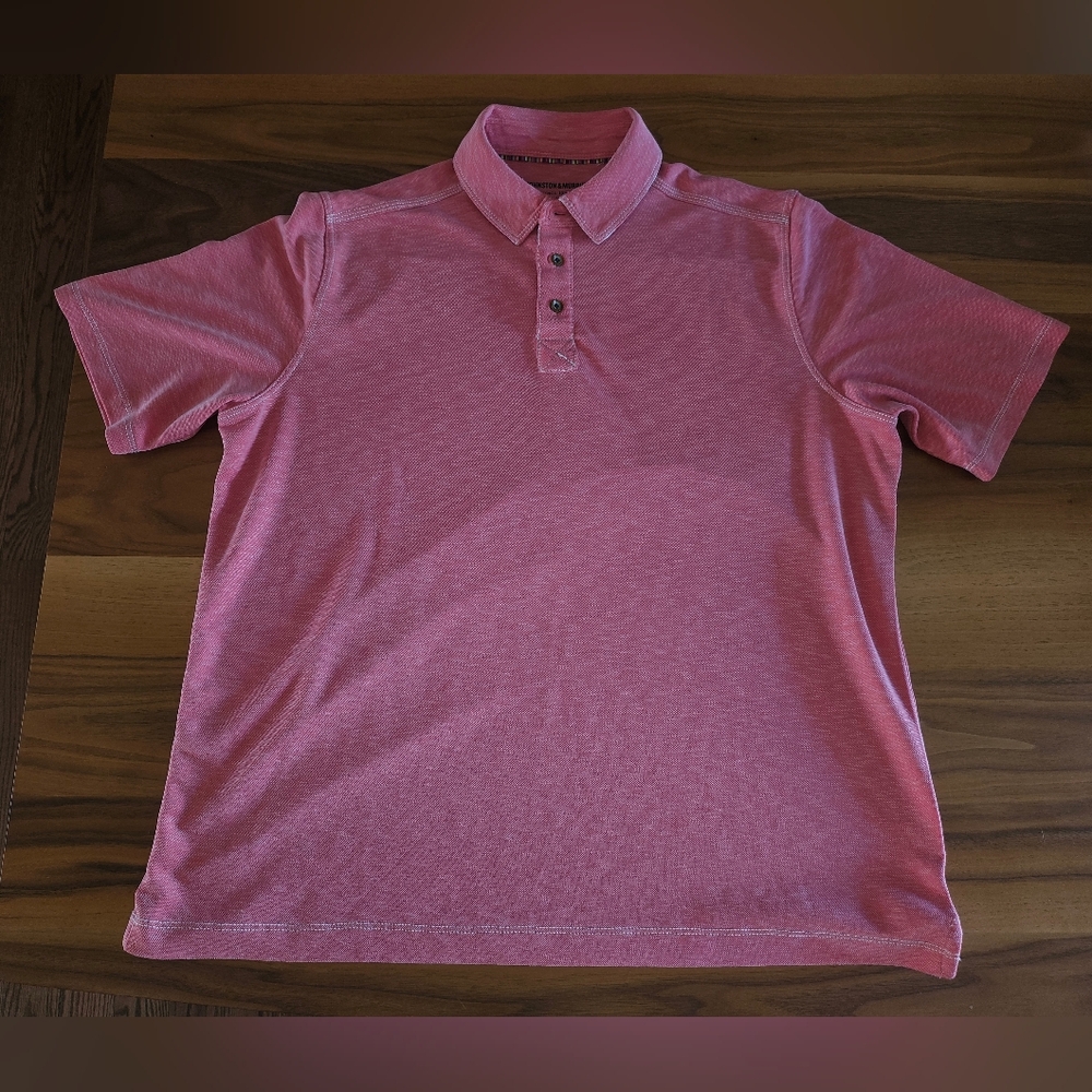 Johnson And Murphy short sleeve Salmon Polo Shirt for men, Large